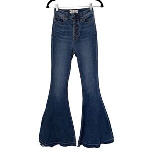 We The Free Free People Irreplaceable Flare Jeans High Rise Button Fly Size 24